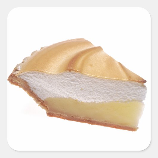 Lemon Meringue Pie Vierkante Sticker (Voorkant)
