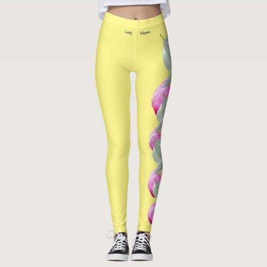 Lemon Minnesota State Lady Slipper Flower Leggings (Voorkant)
