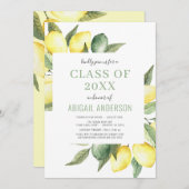 Lemon Modern Citrus Class of 2023 Afstuderen Kaart (Voorkant / Achterkant)