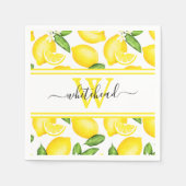 Lemon Monogram Citrus Pattern Servet (Voorkant)
