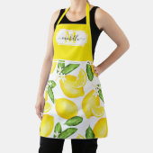 Lemon Monogram Initiaal Botanisch Geel Citrus Schort (Insitu)