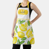 Lemon Monogram Initiaal Botanisch Geel Schort (Insitu)