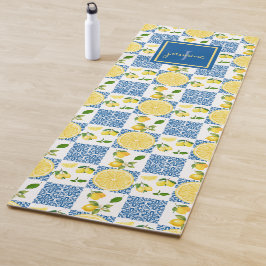 Lemon Monogram Naam Franse Landelijke Tegels Patro Yogamat