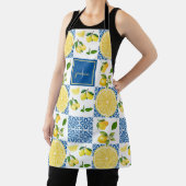 Lemon Monogram Name French Country Tile Pattern Schort (Insitu)