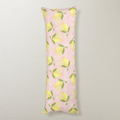 Lemon Motif Peach Lichaamskussen (Achterkant (Verticaal))