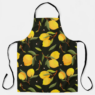 Lemon naadloos patroon. Handbeschilderde citroenil Schort
