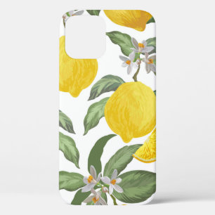 Lemon naadloos patroon. Tropische vruchtenbac iPhone 12 Hoesje
