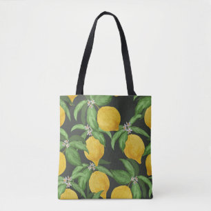 Lemon naadloos patroon. Tropische vruchtenbac Draagtas