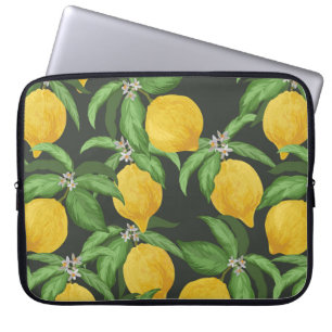 Lemon naadloos patroon. Tropische vruchtenbac Laptop Sleeve