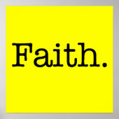 Lemon Neon Yellow and Black Faith Quote Sjabloon Poster (Voorkant)