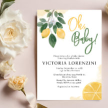 Lemon Oh Baby shower Invitation