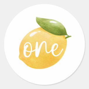 Lemon One 1st Birthday Ronde Sticker
