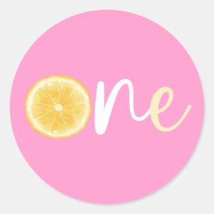 Lemon One Birthday Ronde Sticker