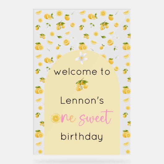 Lemon One Sweet Birthday Welcome (Recto)