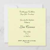 Lemon & paars linen Damask baby shower nodigen Kaart (Achterkant)