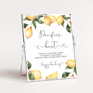 Lemon Pacifier baby shower game Poster