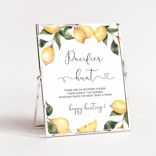 Lemon Pacifier baby shower game Poster