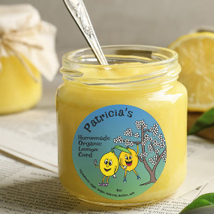 Lemon Pals Funny Cartoon bewaart wrongel en meer Ronde Sticker