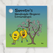 Lemon Pals Grappige Cartoon Marmalade Snoep en mee Bedankjes Labels (Voorkant)