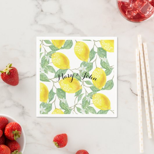 Lemon papieren servetten met aangepaste personalis (Insitu)