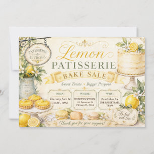 Lemon Patisserie • Vintage Franse Bakverkoop Kaart