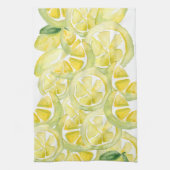 Lemon patroon waterverf schilderen theedoek (Verticaal)