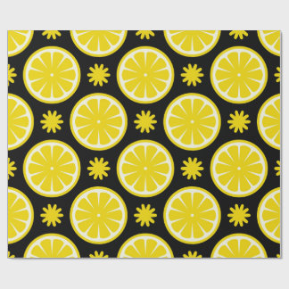 Lemon Patroon zwart Wrapping Paper Cadeaupapier