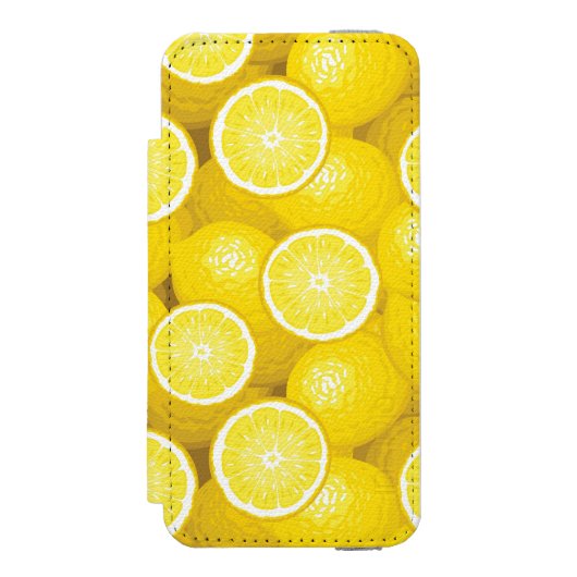 Lemon Pattern 2 Incipio iPhone Portemonnee Hoesje (Voorkant Agenda)