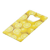 Lemon Pattern 2 Kredietkaart Flessenopener (Achterkant Gekanteld)