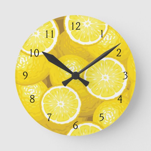 Lemon Pattern 2 Ronde Klok (Voorkant)