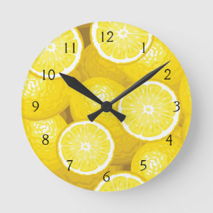 Lemon Pattern 2 Ronde Klok
