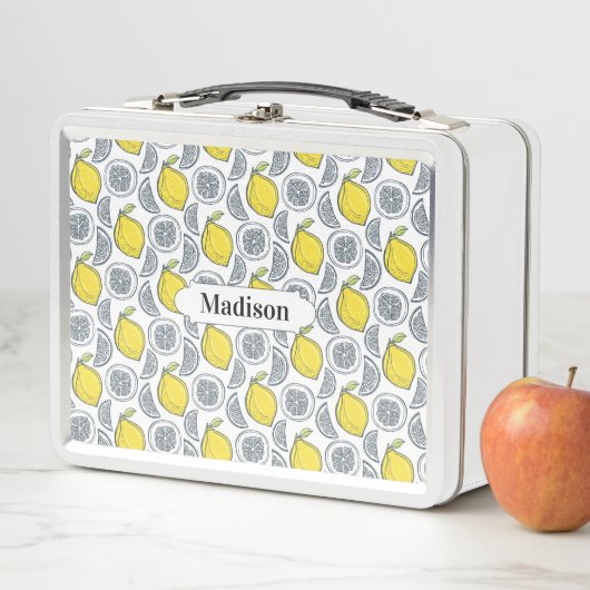 Lemon Pattern aangepaste naam lunchboxen (In situ)