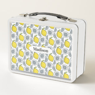 Lemon Pattern aangepaste naam lunchboxen