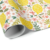 Lemon Pattern Birthday Cadeaupapier (Rol Hoek)