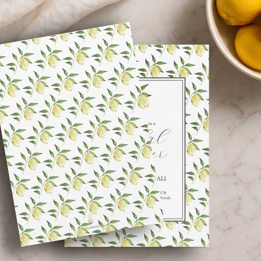 Lemon Pattern Bridal Shower Invitations