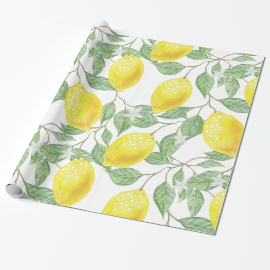 Lemon Pattern Cadeaupapier (Uitgerold)