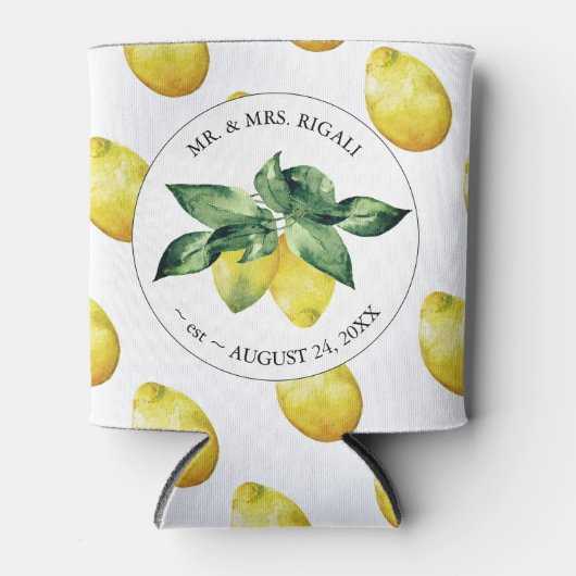 Lemon Pattern Custom Wedding Koelboxxen Blikjeskoeler (Voorkant)