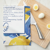 Lemon Pattern Family Recipe Keepsake Custom  Theedoek (Quarter Fold)