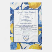 Lemon Pattern Family Recipe Keepsake Custom Theedoek (Verticaal)
