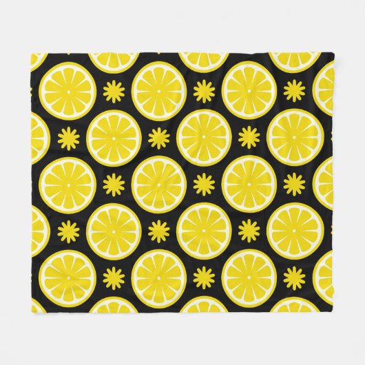 Lemon Pattern Fleece Deken (Voorkant (Horizontaal))