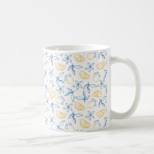 Lemon Pattern Hand Drawn - Koffie Mok
