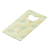 Lemon Pattern Kredietkaart Flessenopener (Voorkant Gekanteld)