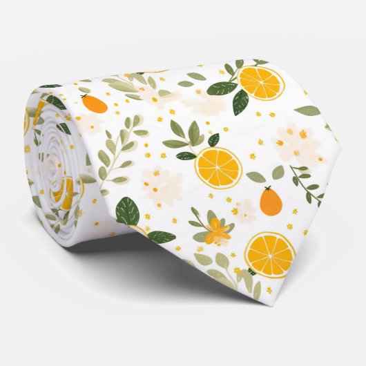 Lemon Pattern Men's Necktie  Stropdas (Opgerold)