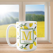  Lemon Pattern Monogram Name Mok