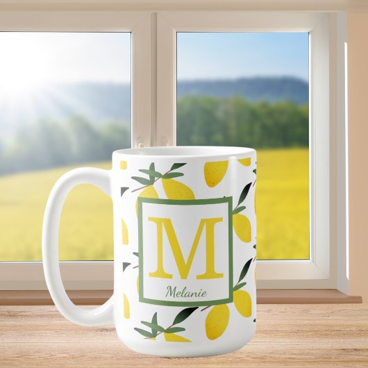  Lemon Pattern Monogram Name Mok