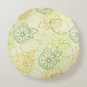 Lemon Pattern Rond Kussen