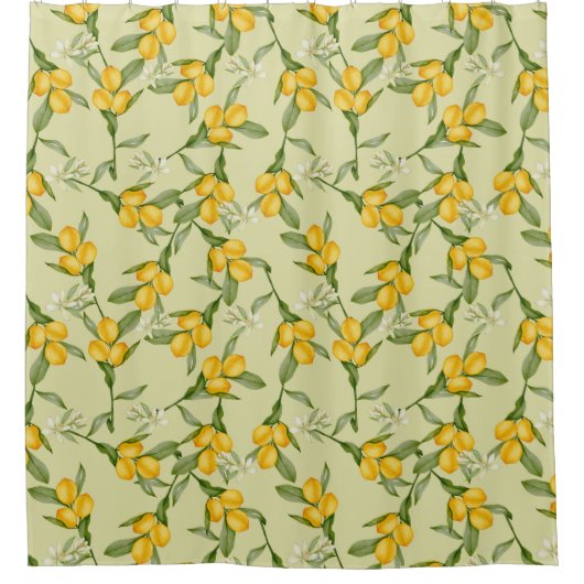 Lemon Pattern Shower Curtain Douchegordijn (Voorkant)