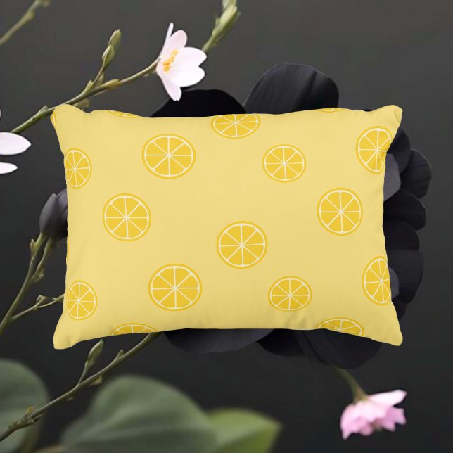 Lemon Pattern Yellow Pillow Accent Kussen (Creator heeft geüpload)