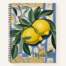 Lemon Personalized Modern Style Recipe Book Notitieboek