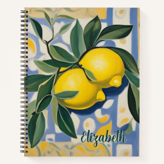 Lemon Personalized Modern Style Recipe Book Notitieboek (Voorkant)